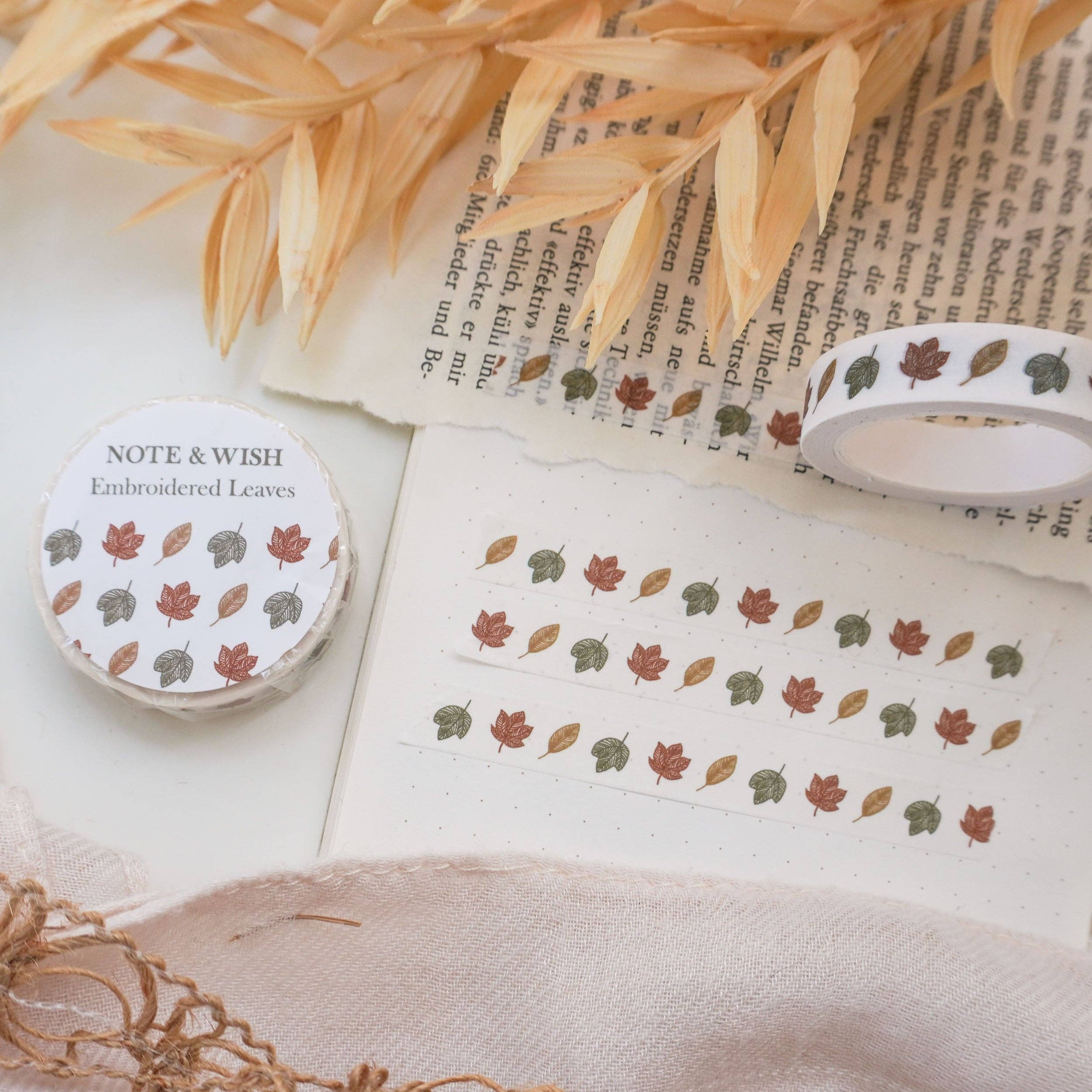 Embroidered Leaves, Autumn Washi Tape