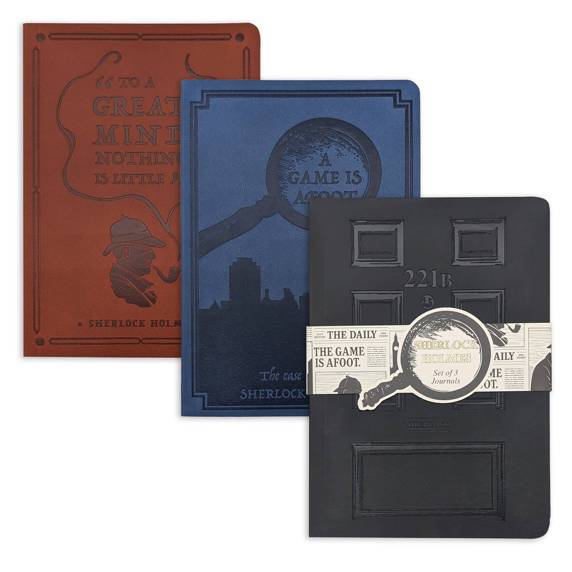 The Reading Room Sherlock Holmes 3x B6 PU Notebooks