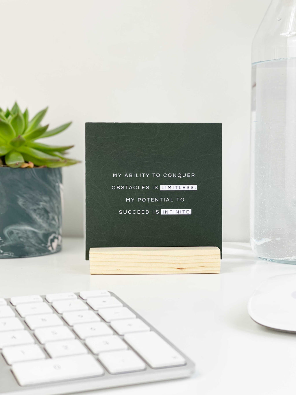 Positive Affirmation Card Pack for Men with Wooden Holder