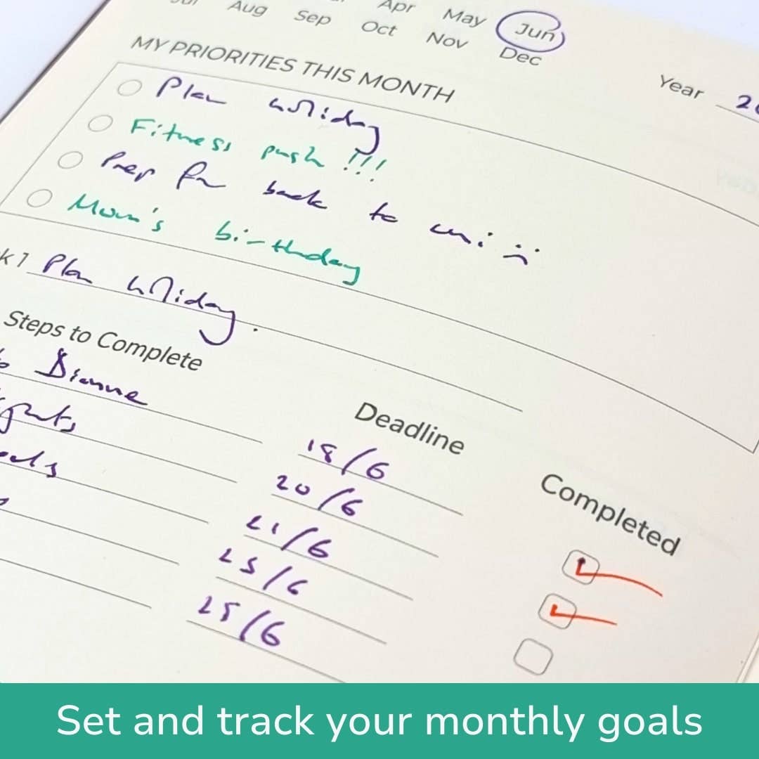 Undated Yearly Productivity Planner - Green