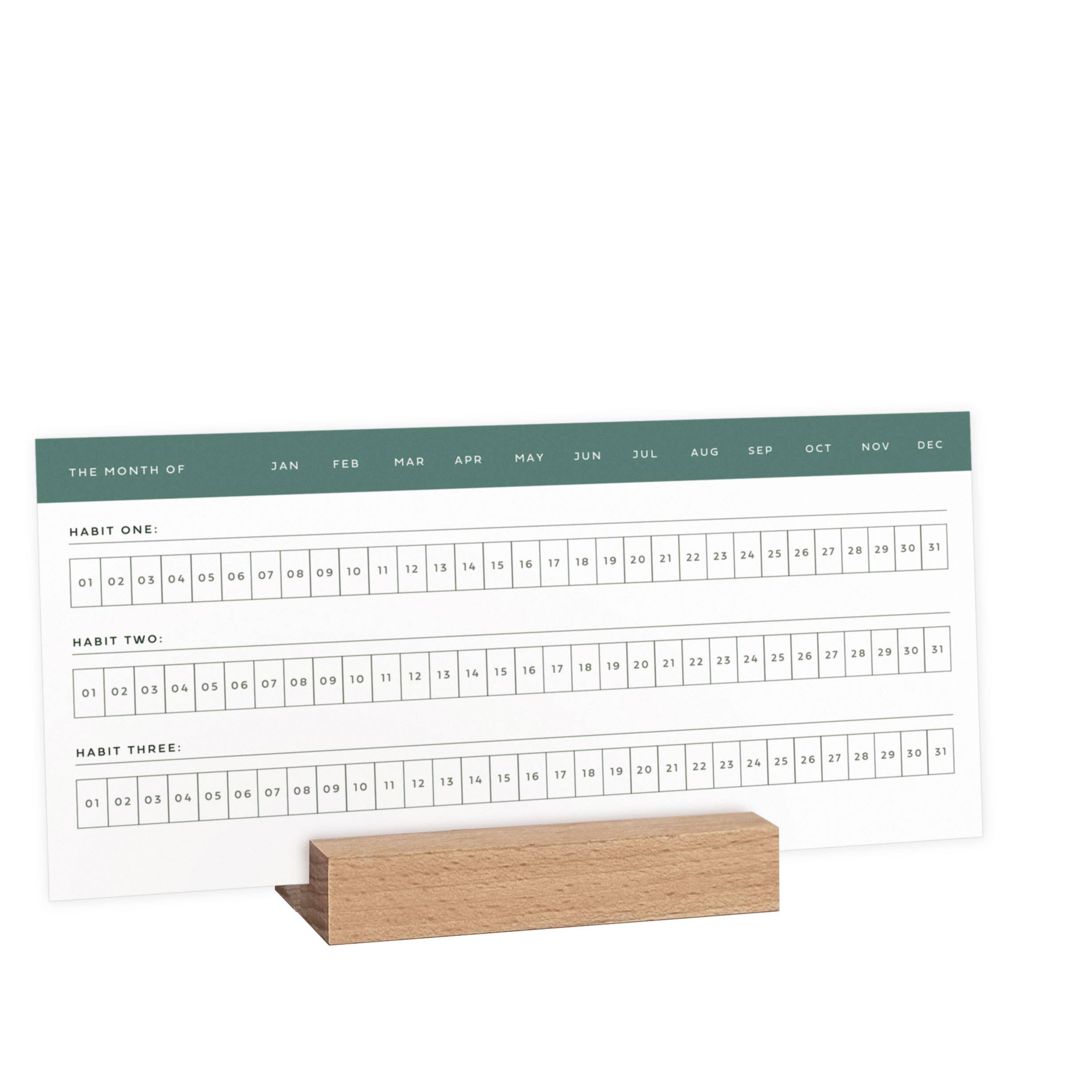 Multi Daily Habit Tracker Cards with Wooden Holder