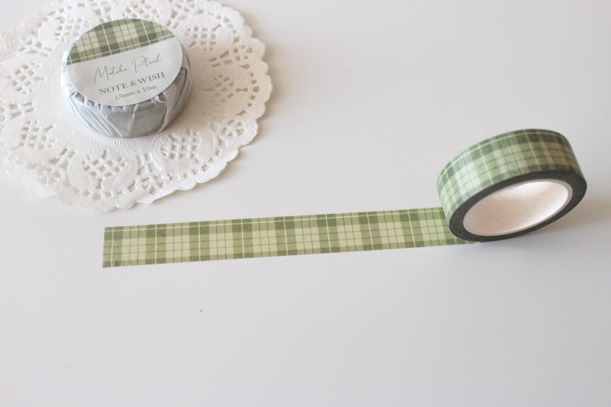 Plaid Washi Tape Matcha Green