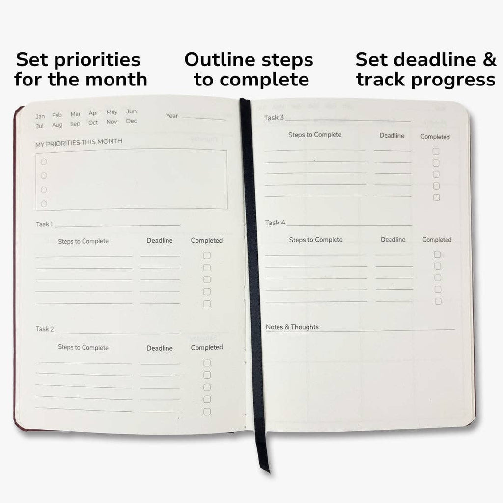 Undated Yearly Productivity Planner - Green