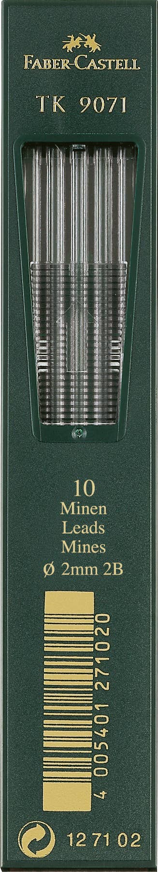 Faber-Castell TK Clutch Pencil Leads - 10 leads  2mm 2B