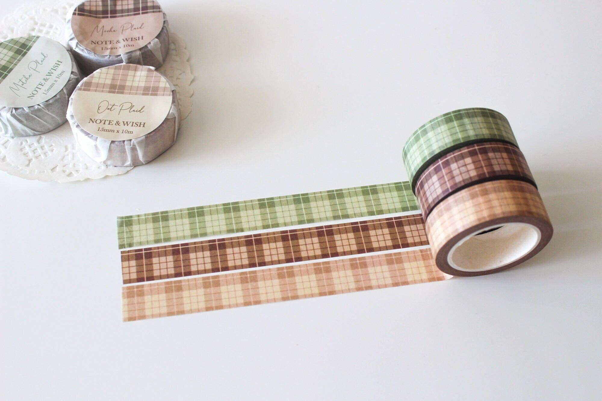 Plaid Washi Tape Matcha Green