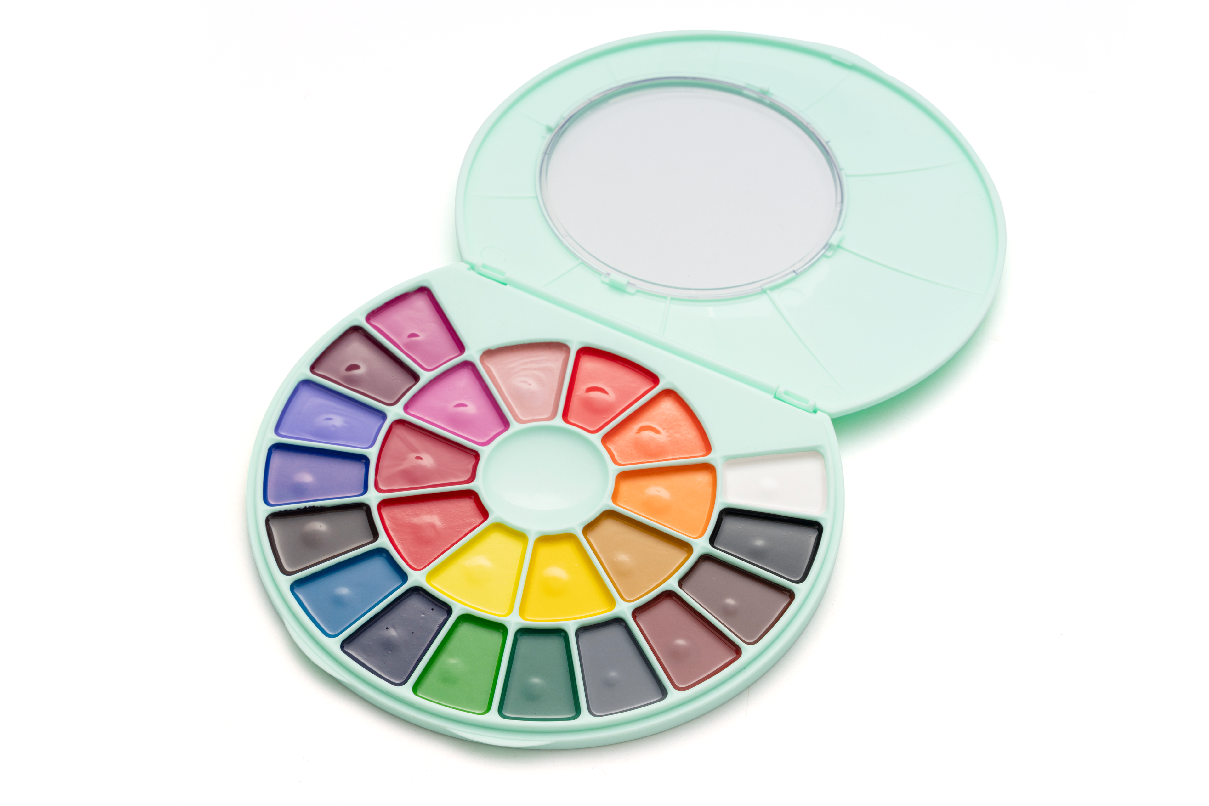 HIMI Semi-Moist Watercolour Set, 24 Pans, Brush, Green Case