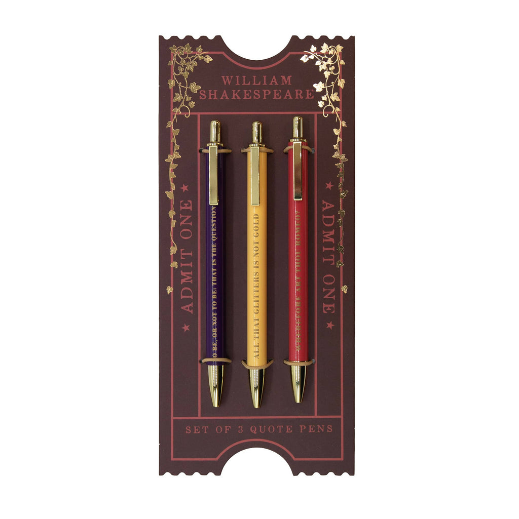 The Reading Room Shakespeare Set of 3 Pens