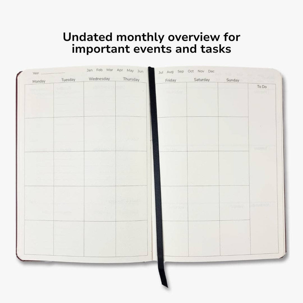 Undated Yearly Productivity Planner - Green