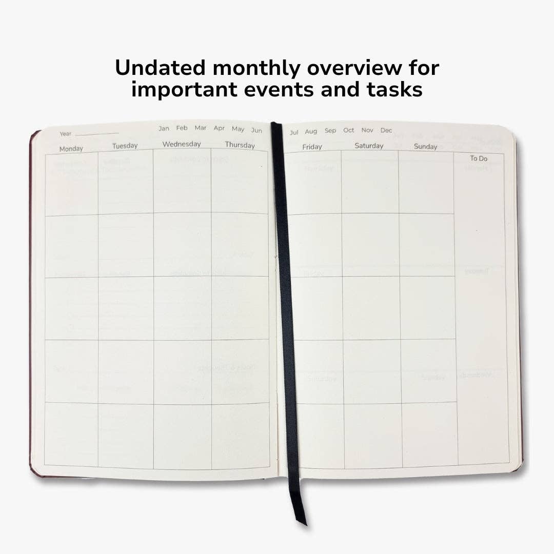 Undated Yearly Productivity Planner - Green