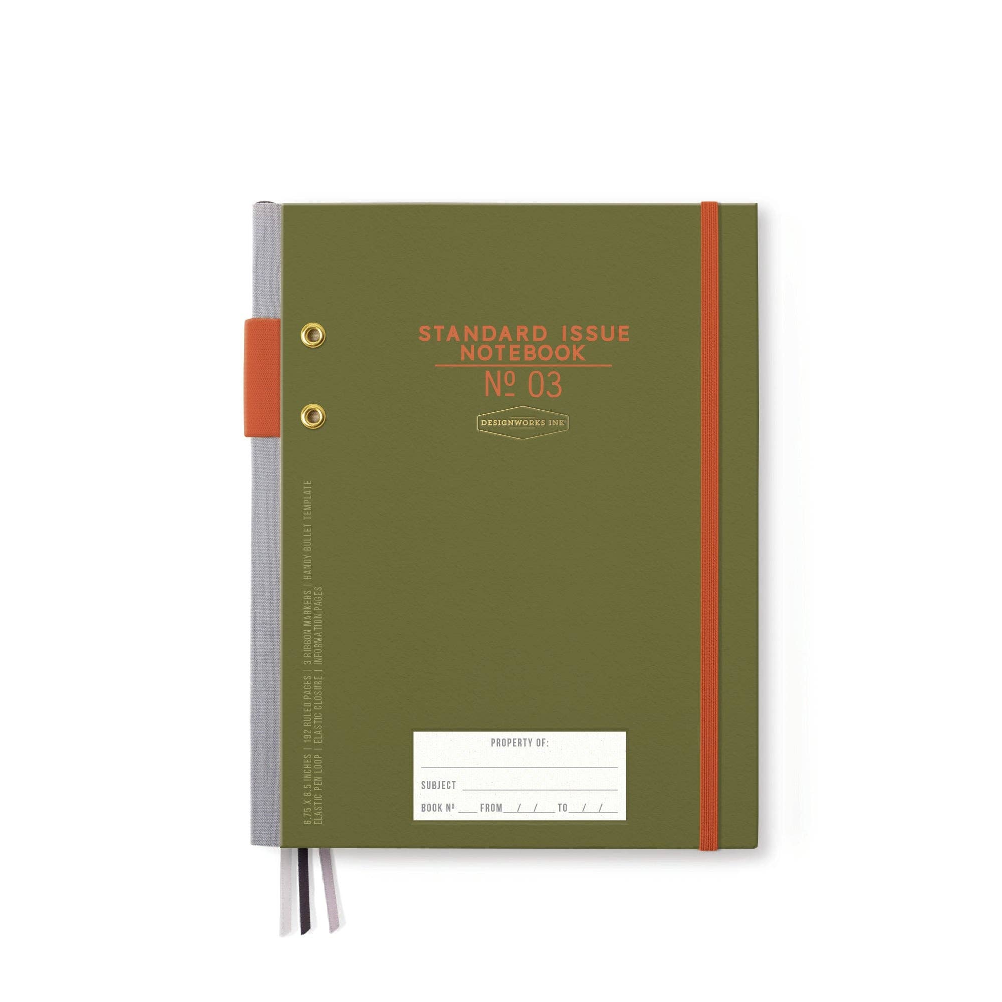 Designworks Ink Standard Issue Notebook - Army Green & Chili