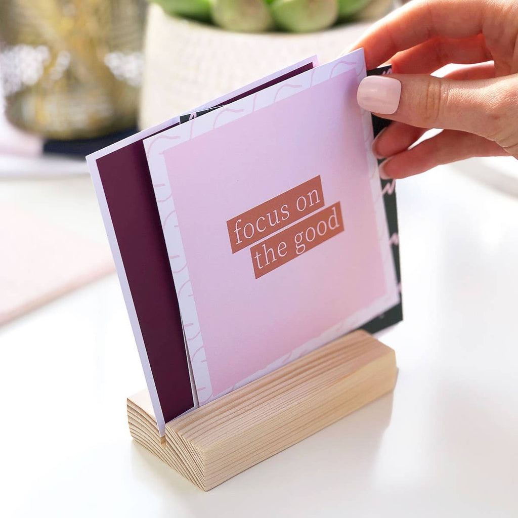 Inspirational Positivity Card Pack with Wooden Holder