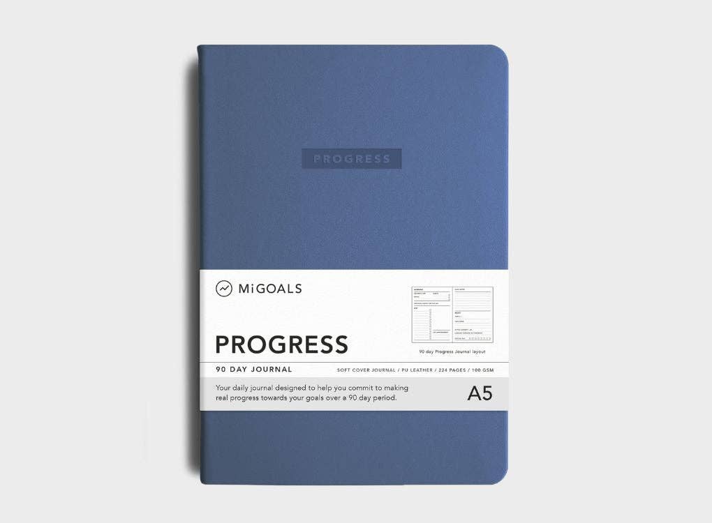 MiGoals A5 Progress Journal — 90 Day, FSC Paper