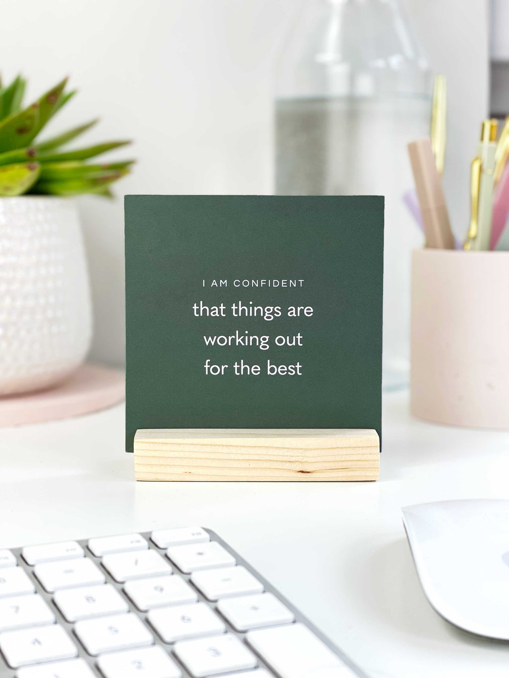 'I am' Affirmation Card Bundle with Wooden Holder