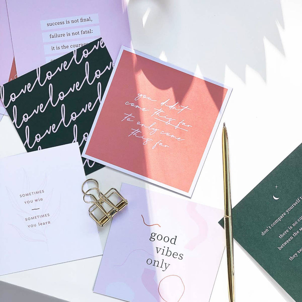 Inspirational Positivity Card Pack with Wooden Holder