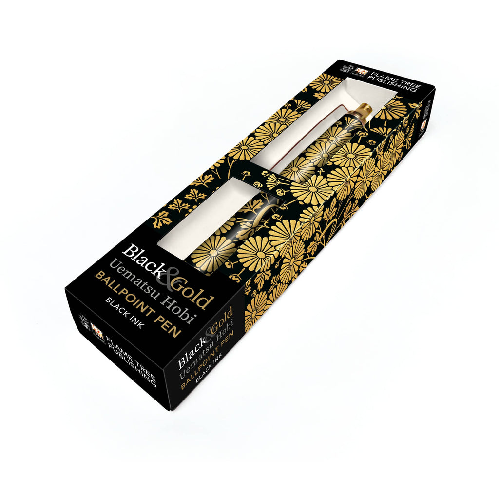 Uematsu Hobi: Black & Gold Chrysanthemums Boxed Decorative B