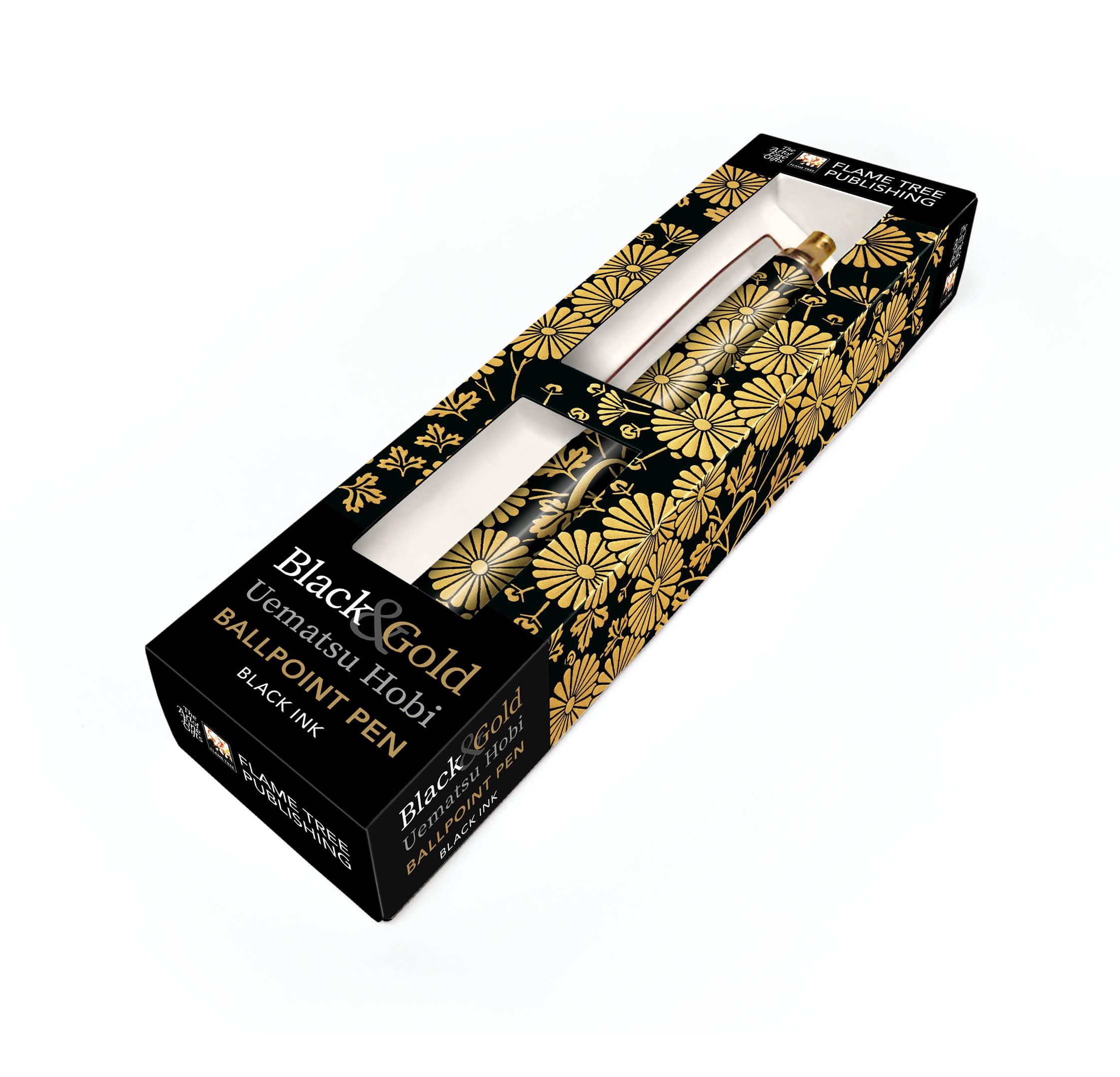 Uematsu Hobi: Black & Gold Chrysanthemums Boxed Decorative B