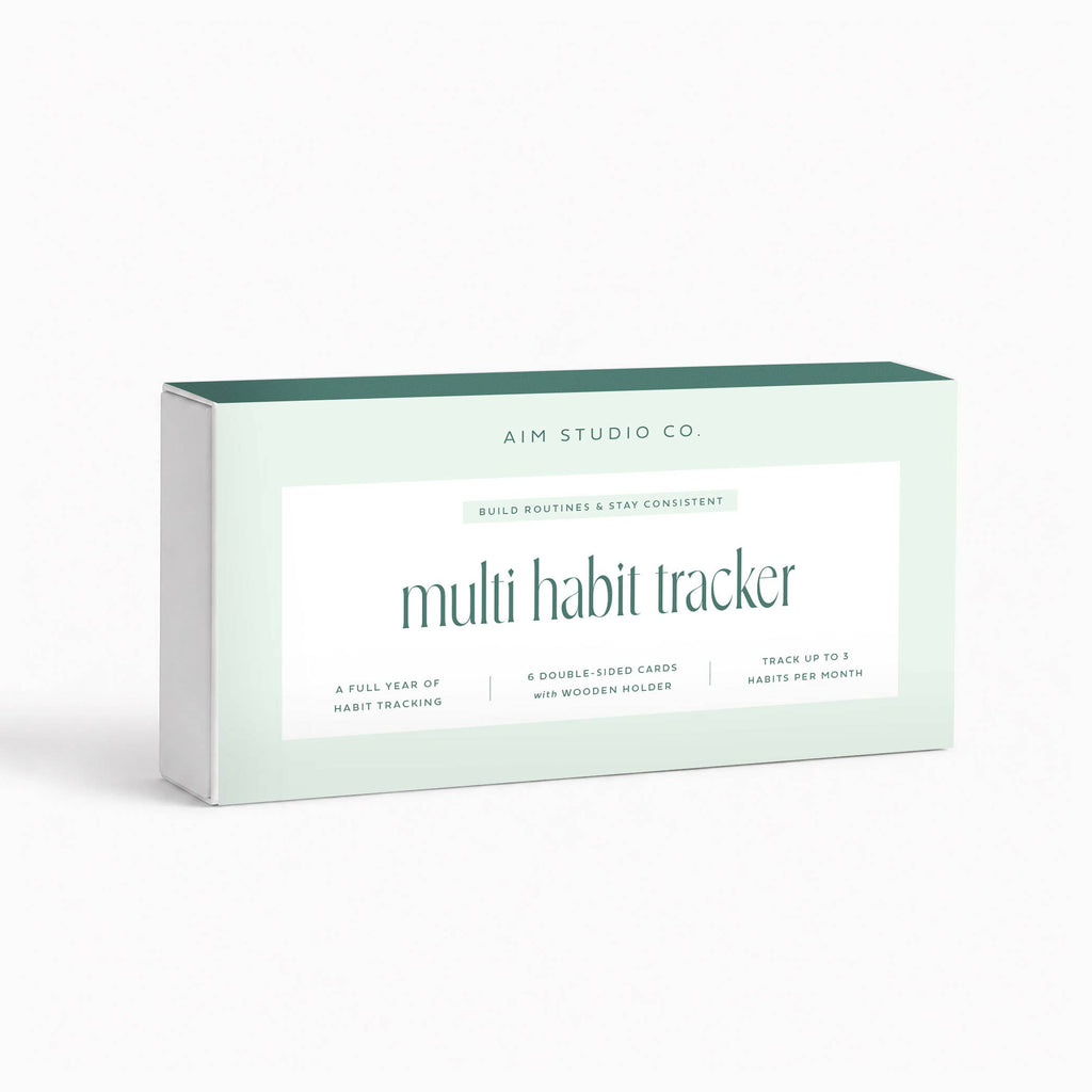 Multi Daily Habit Tracker Cards with Wooden Holder