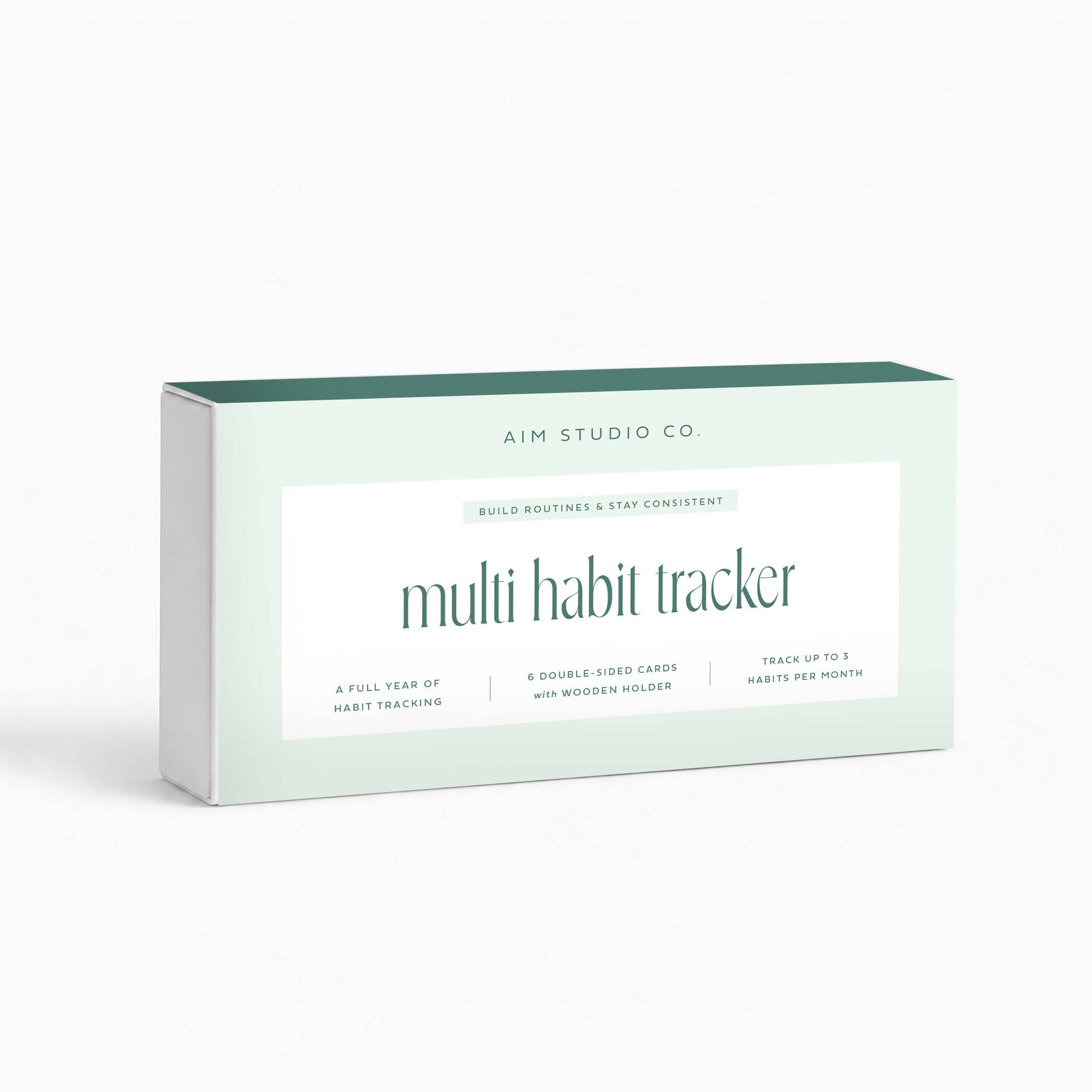 Multi Daily Habit Tracker Cards with Wooden Holder