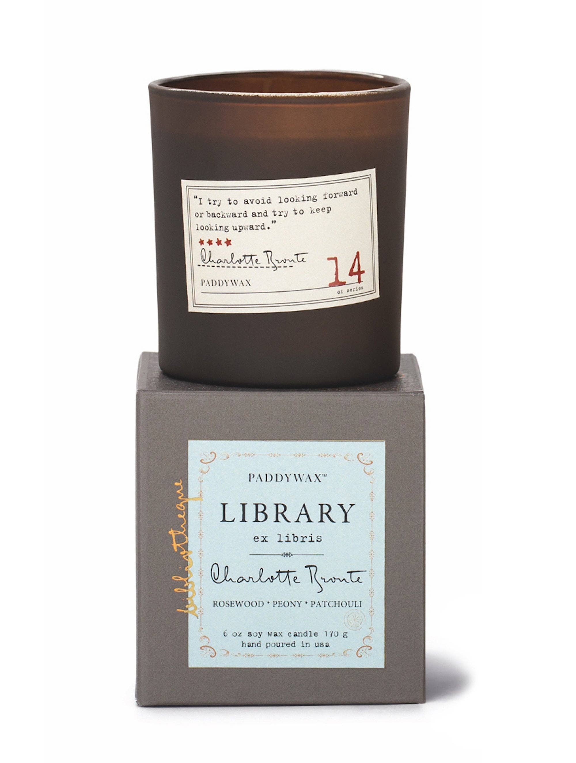 Library Candle - Charlotte Bronte - Rosewood & Peony