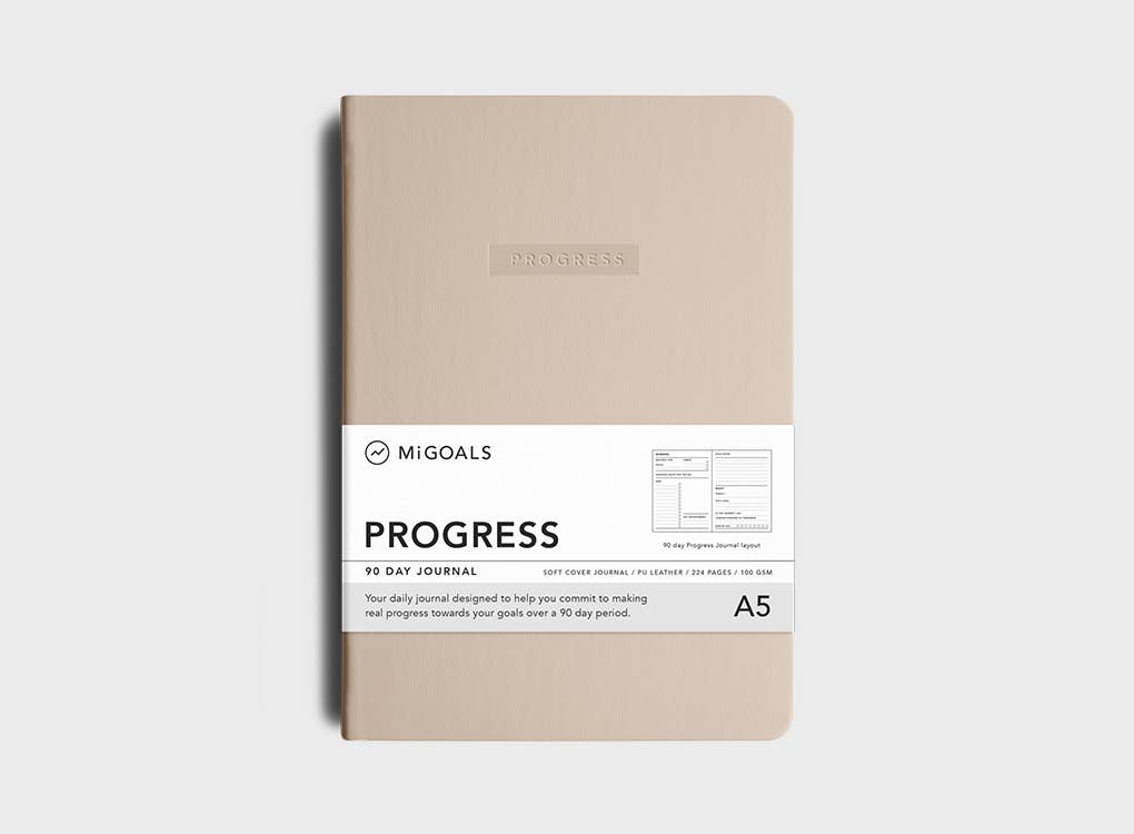 MiGoals A5 Progress Journal — 90 Day, FSC Paper