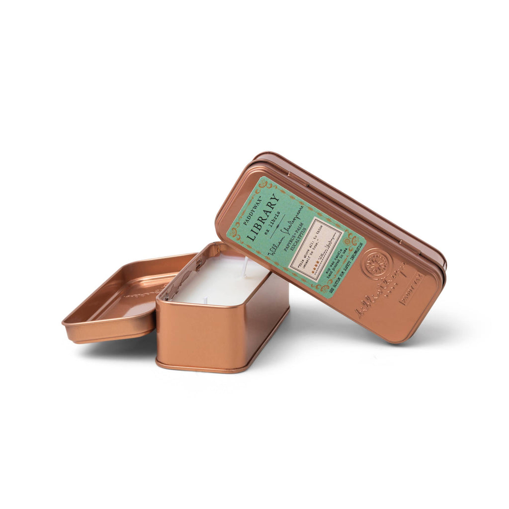 Library Candle Two Wick Travel Tin - William Shakespeare