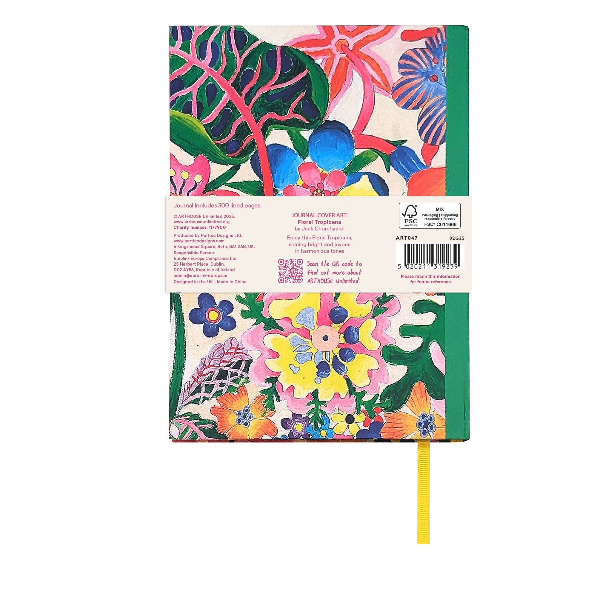 Arthouse Unlimited A5 Chunky Journal - Floral Tropicana