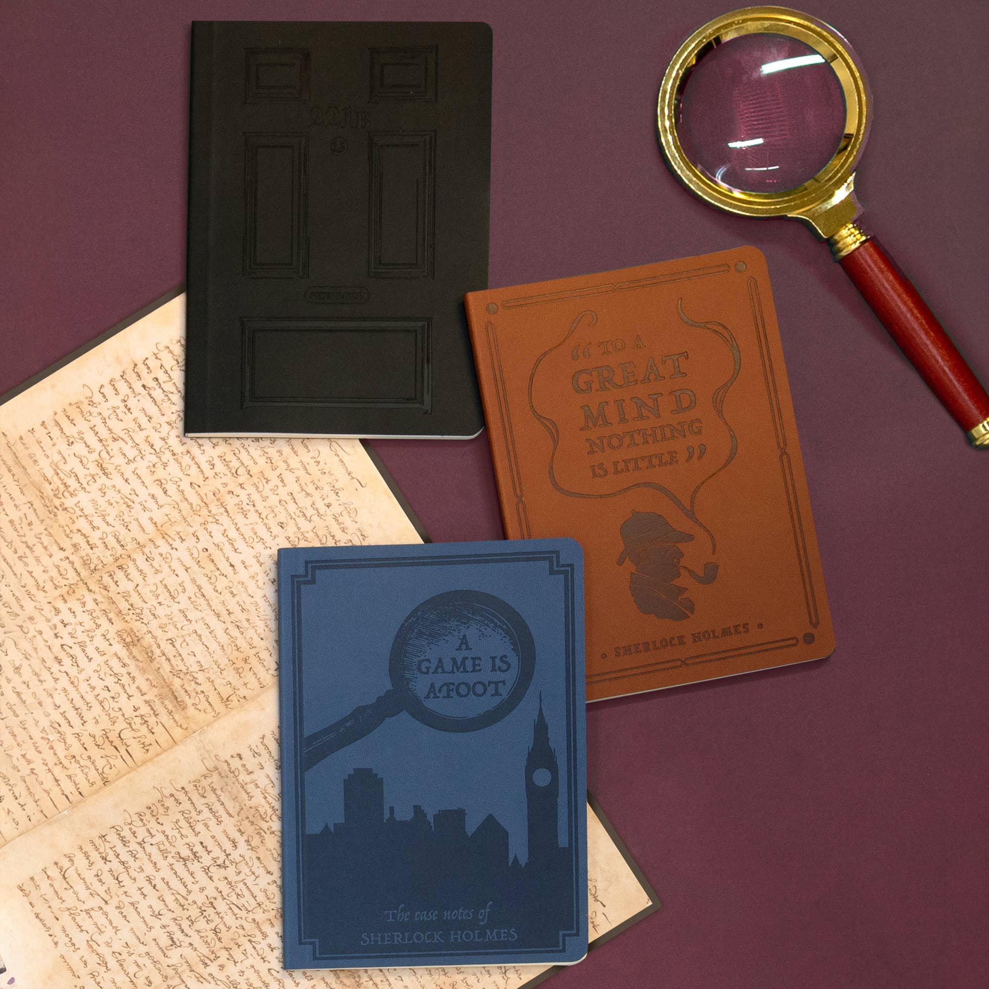 The Reading Room Sherlock Holmes 3x B6 PU Notebooks