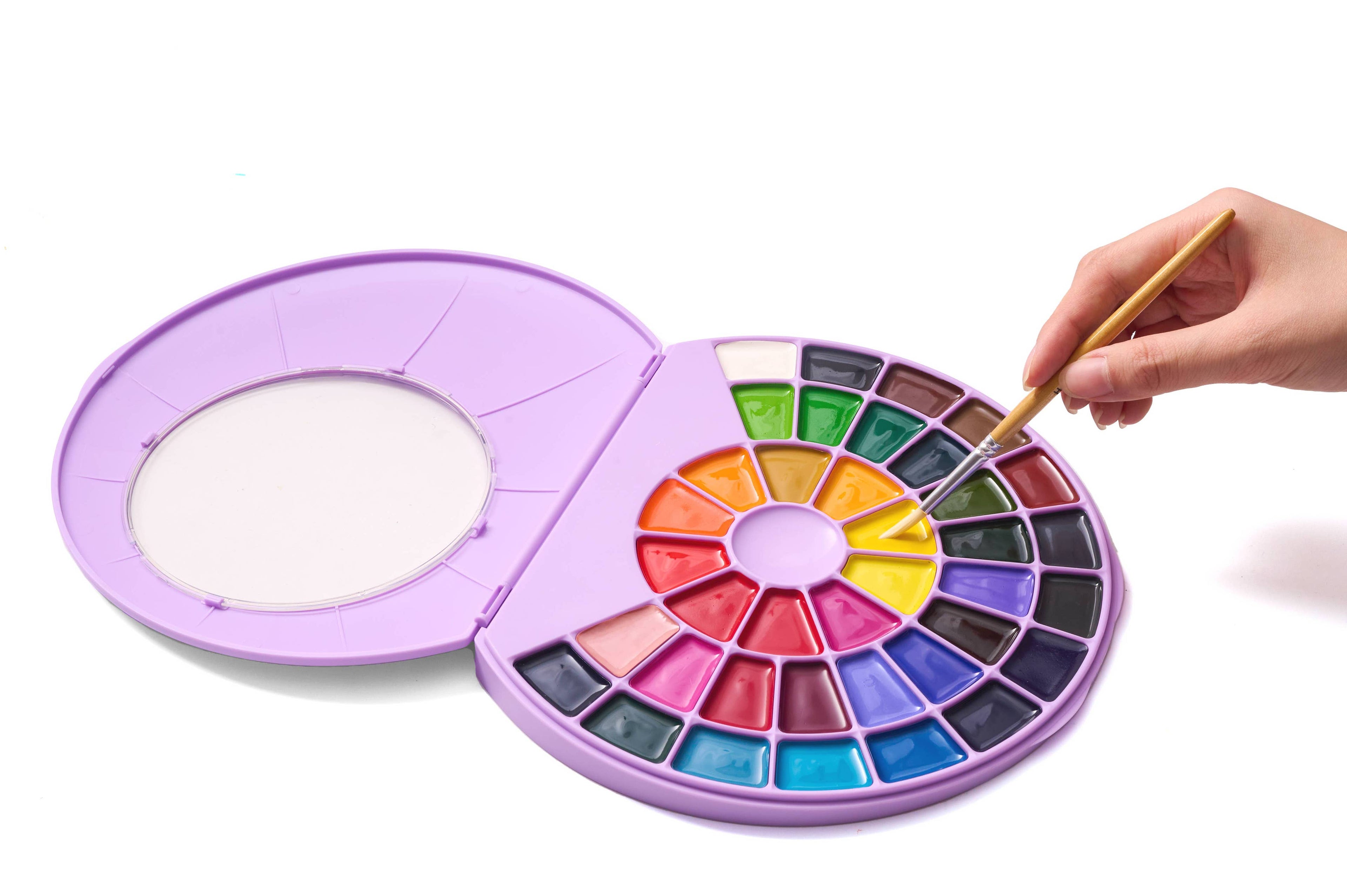 HIMI Semi-Moist Watercolour Set, 38 Pans, Brush