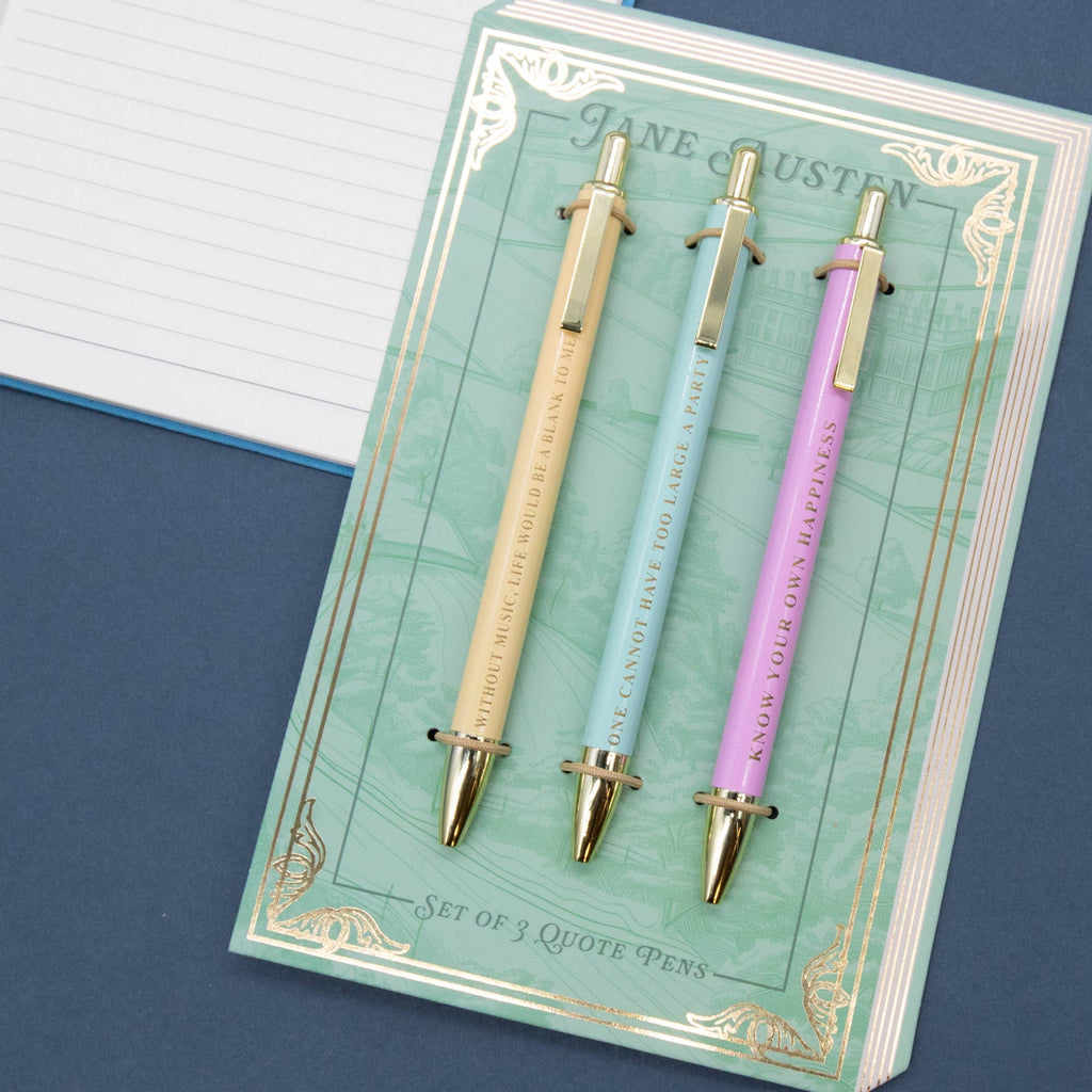The Reading Room Jane Austen Set of 3 Pens