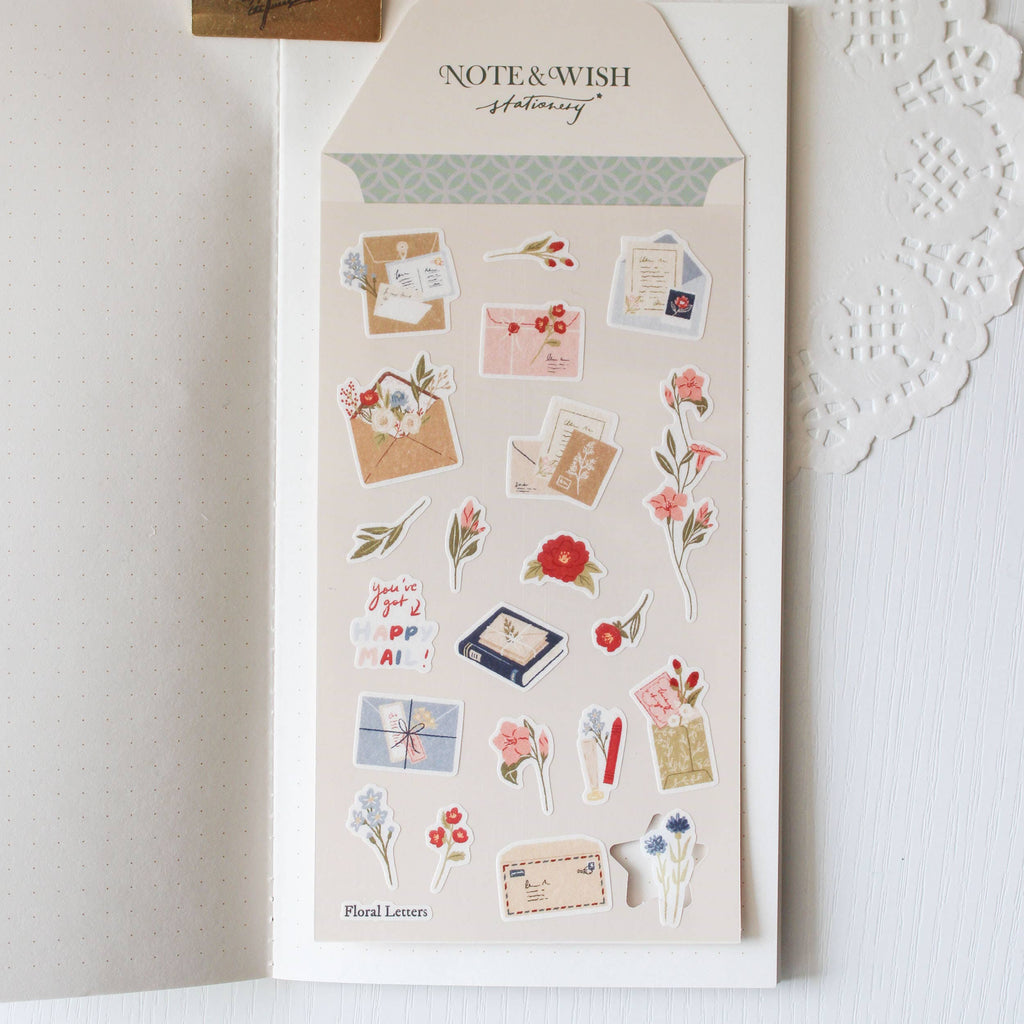 Floral Letters Journal Stickers - Letter Writing V2
