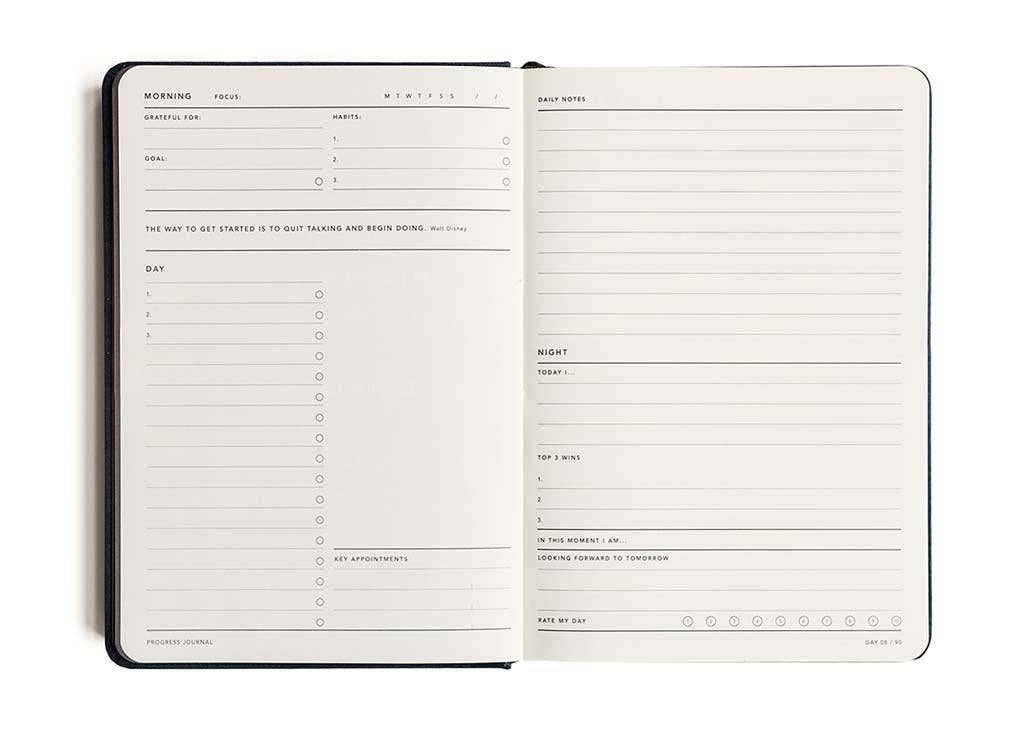 MiGoals A5 Progress Journal — 90 Day, FSC Paper
