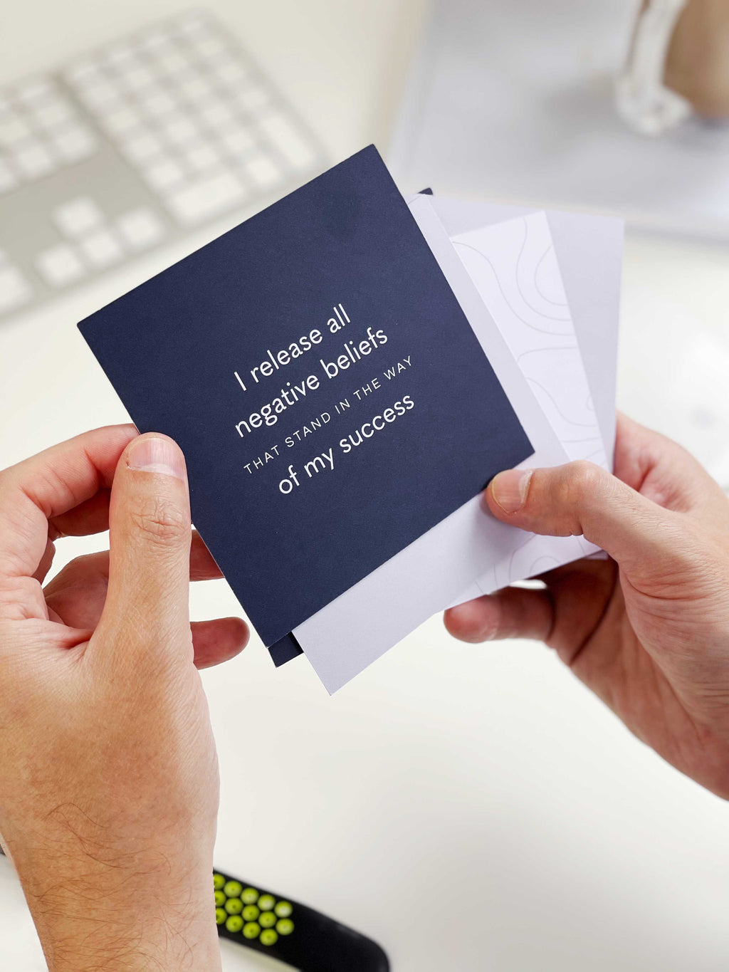 Positive Affirmation Card Pack for Men with Wooden Holder