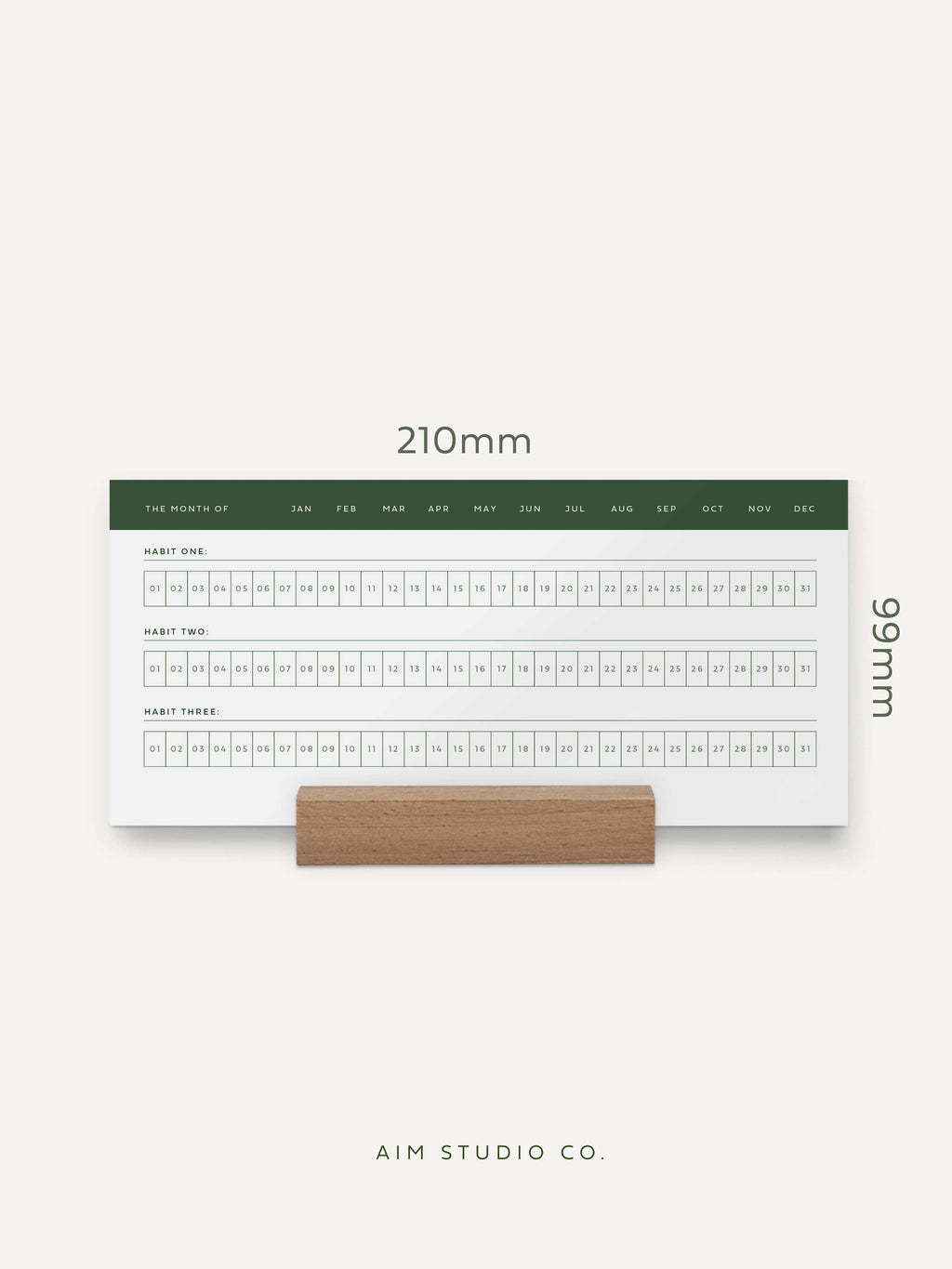 Multi Daily Habit Tracker Cards with Wooden Holder