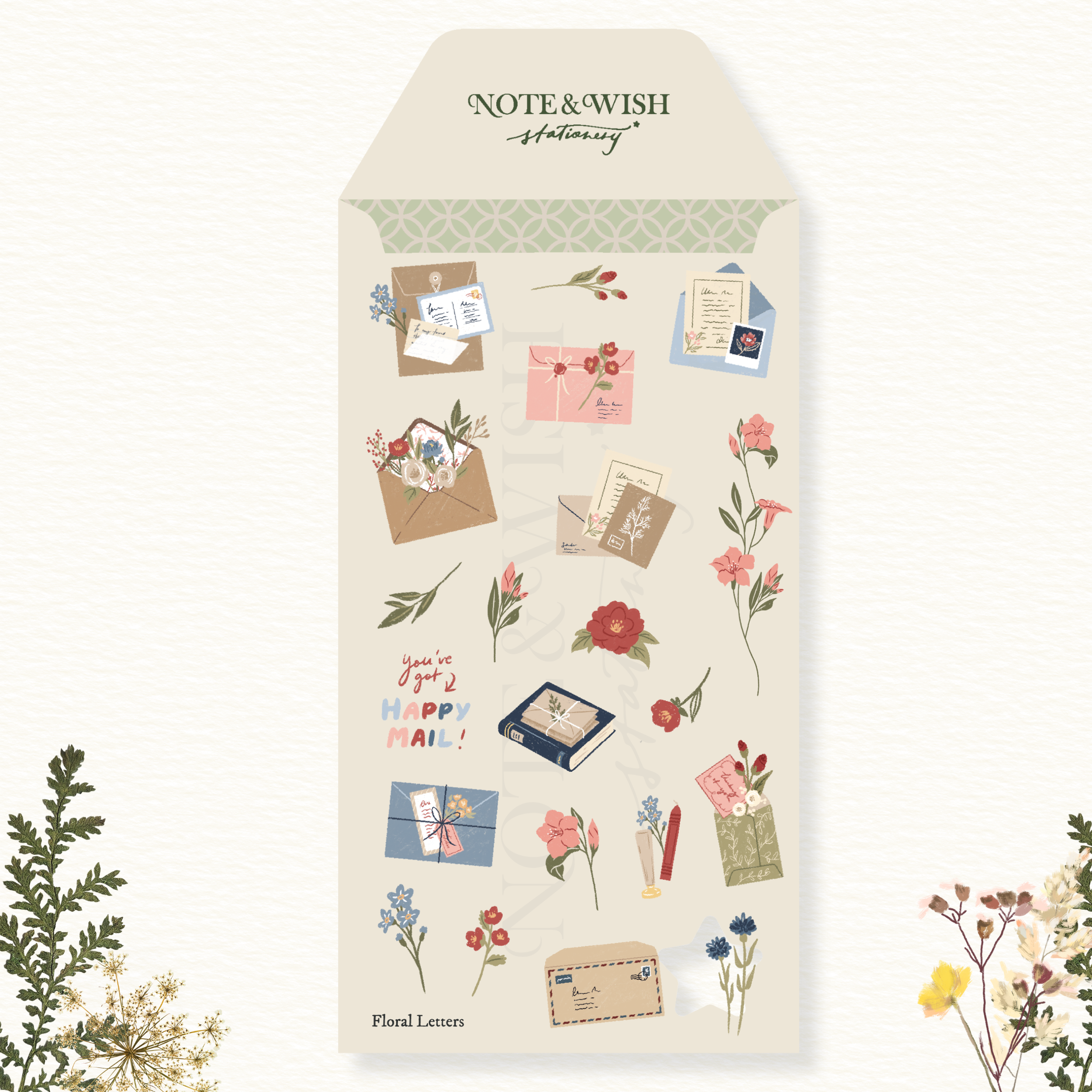 Floral Letters Journal Stickers - Letter Writing V2