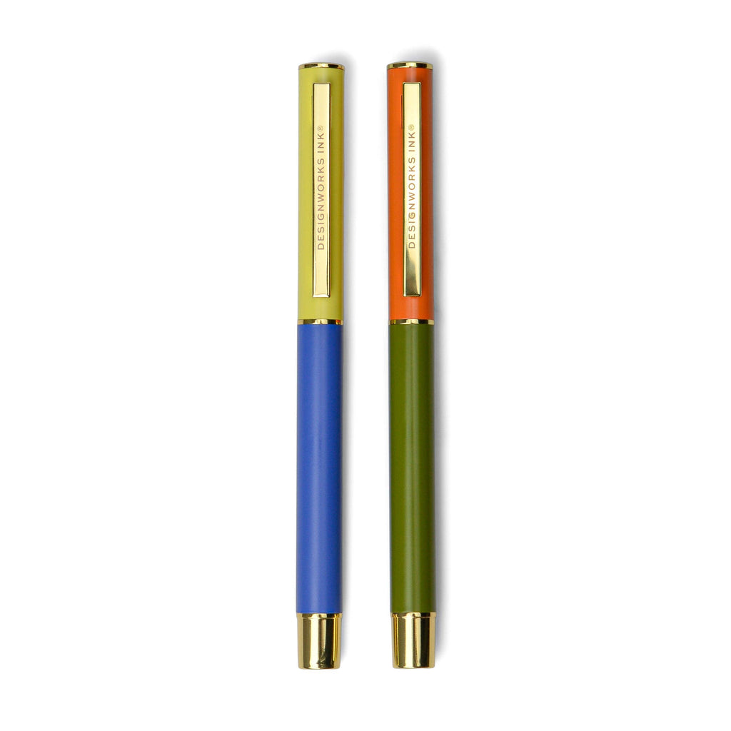 Colour Block Pens - Cobalt & Green (Set 2)